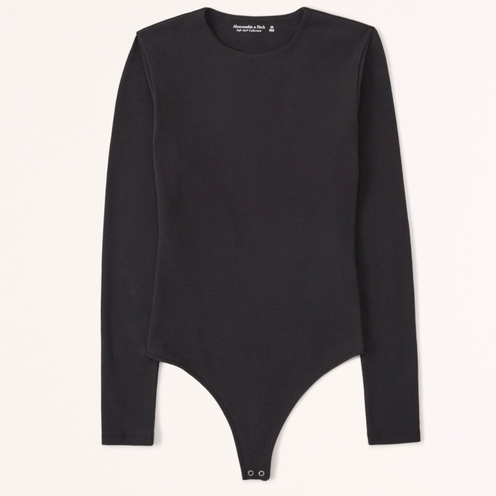 Abercrombie & Fitch Black Long Sleeve Bodysuit
